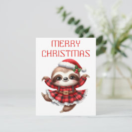 Dancing Sloth Pup - Kerst Kaart