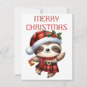 Dancing Sloth Pup - Kerst Kaart (Voorkant)