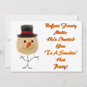 Dancing Snowman Kerstuitnodiging Kaart (Voorkant)
