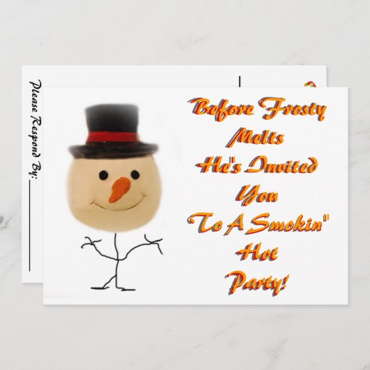 Dancing Snowman Kerstuitnodiging Kaart (Voorkant / Achterkant)