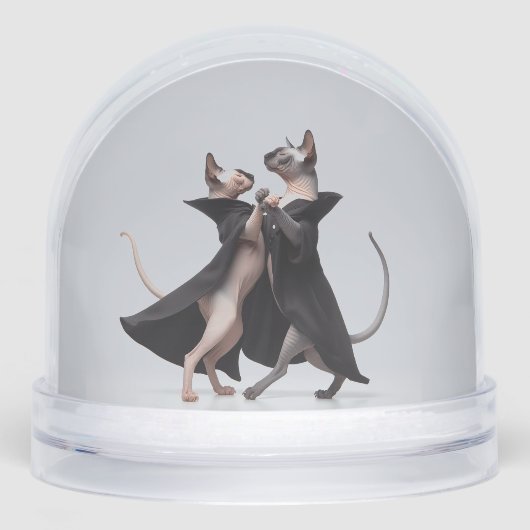 Dancing Sphynx Cats Snow Wereldbol Sneeuwbol (Voorkant)