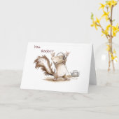 DANCING SQUIRREL BEROEMD GEMAAKT DOOR U ROCK HAPPY KAART (Gele Bloem)
