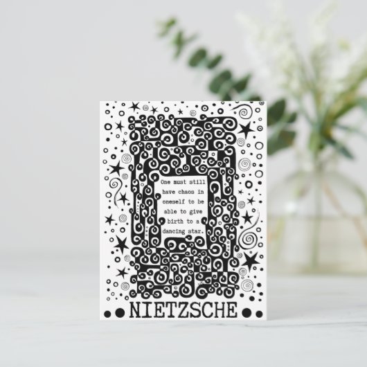 Dancing STAR quote van Nietzsche Briefkaart (Staand voorkant)