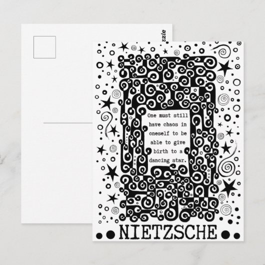 Dancing STAR quote van Nietzsche Briefkaart (Voorkant / Achterkant)