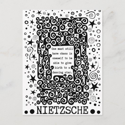 Dancing STAR quote van Nietzsche Briefkaart (Voorkant)