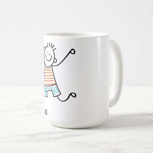 Dancing Stick Man Koffie Mok (Voorkant rechts)