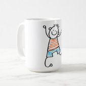 Dancing Stick Man Koffie Mok (Voorkant links)