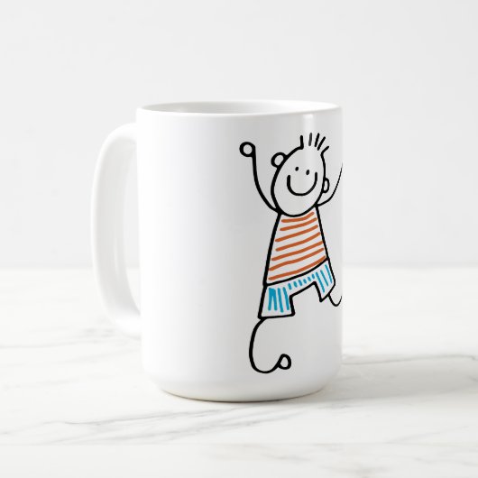 Dancing Stick Man Koffie Mok (Voorkant links)