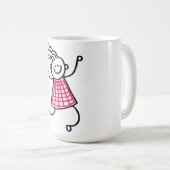 Dancing Stick Woman Coffee Mok (Voorkant rechts)
