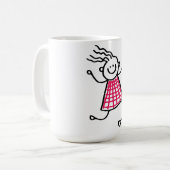 Dancing Stick Woman Coffee Mok (Voorkant links)