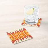 Dancing Sunburst Pop van kleur Abstracte kunst Kartonnen Onderzetters (Insitu)