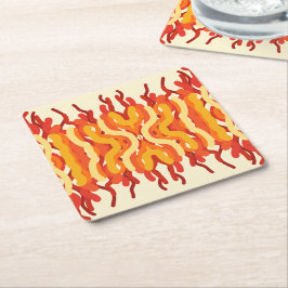 Dancing Sunburst Pop van kleur Abstracte kunst Kartonnen Onderzetters