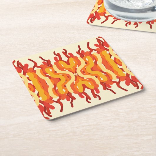 Dancing Sunburst Pop van kleur Abstracte kunst Kartonnen Onderzetters (Schuin)