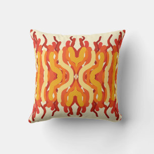 Dancing Sunburst Pop van kleur Abstracte kunst Kussen