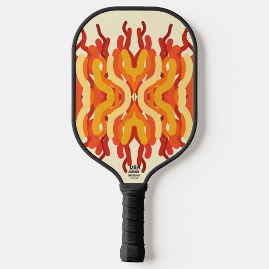 Dancing Sunburst Pop van kleur Abstracte kunst Pickleball Paddle (Achterkant)