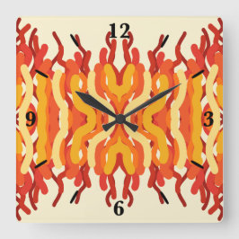 Dancing Sunburst Pop van kleur Abstracte kunst Vierkante Klok