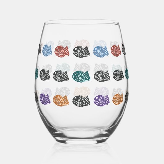 Dancing Taiyaki Wijnglas Zonder Voet (Voorkant)