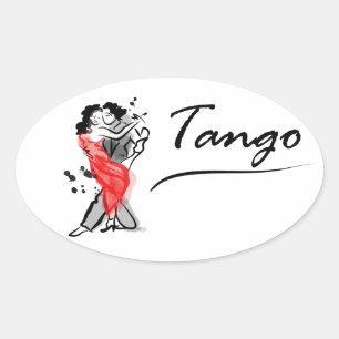 Dancing Tango Ovale Sticker