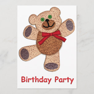 Dancing Teddy Bear Birthday Party Kaart