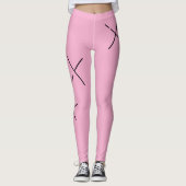 Dancing The Day Soft Black&Pink Minimal X Art Leggings (Voorkant)