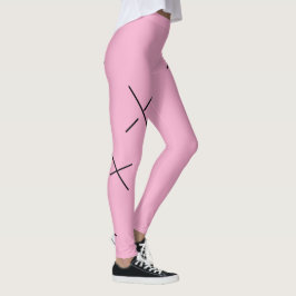 Dancing The Day Soft Black&Pink Minimal X Art Leggings