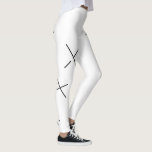 Dancing The Day Soft Black&White Minimal X Art Leggings<br><div class="desc">X line arts. Customizable background color. Customizable text with your word, phrase, idiom or anything else you like. Default text can be used as well.</div>