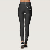 Dancing The Day Soft White&Black Minimal X Art Leggings (Achterkant)