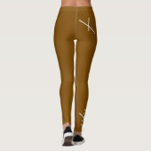 Dancing The Day Soft White&Brown Minimal X Art Leggings (Achterkant)