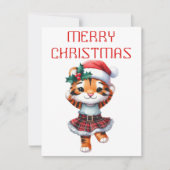 Dancing Tiger Cub - Kerst Kaart (Voorkant)