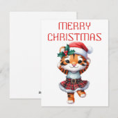 Dancing Tiger Cub - Kerst Kaart (Voorkant / Achterkant)