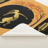 Dancing Tree Fall Leaves Kokopelli Sherpa Deken (3/4)