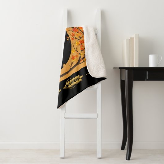 Dancing Tree Fall Leaves Kokopelli Sherpa Deken (In situ)