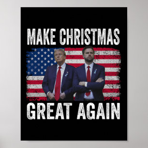 Dancing Trump Santa en DJ Vance maken kerstfeest Poster