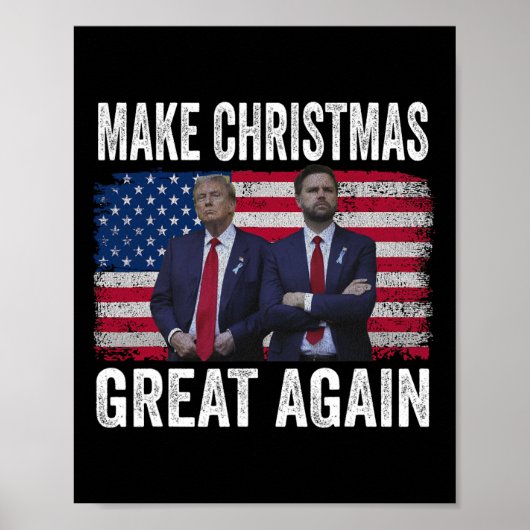 Dancing Trump Santa en DJ Vance maken kerstfeest Poster (Voorkant)
