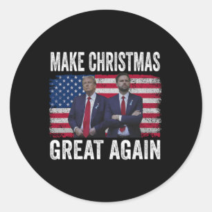 Dancing Trump Santa en DJ Vance maken kerstfeest Ronde Sticker