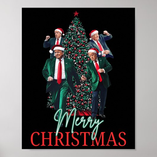 Dancing Trump Santa Merry Christmas Daddy's Home 4 Poster (Voorkant)