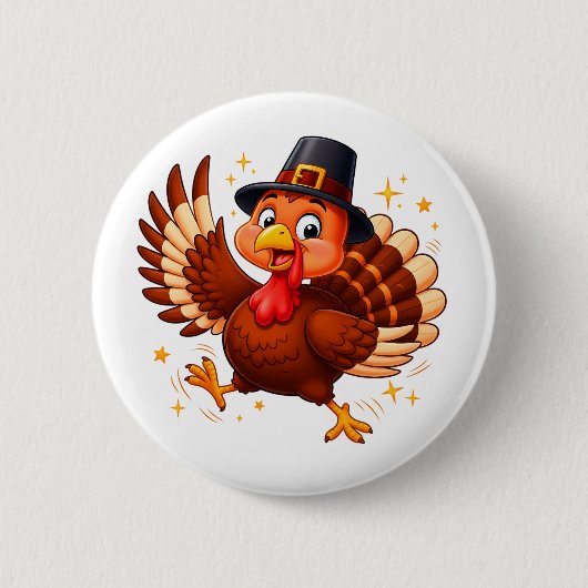 Dancing Turkey Ronde Button 5,7 Cm (Voorkant)