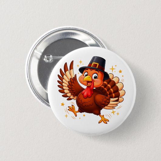 Dancing Turkey Ronde Button 5,7 Cm (Voorkant /achterkant)