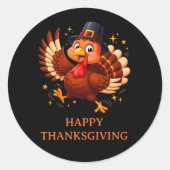 Dancing Turkey Ronde Sticker (Voorkant)