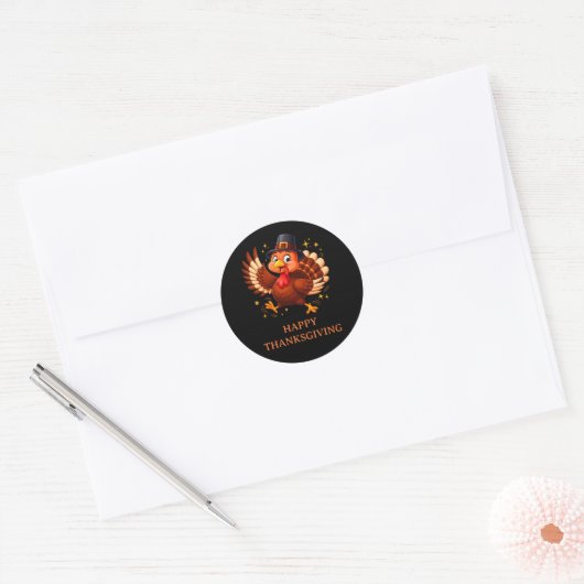 Dancing Turkey Ronde Sticker (Envelop)