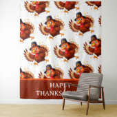 Dancing Turkey Wandkleed (In situ)