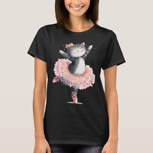 Dancing Tutu Cat Costume For Cats Lovers  T-shirt (Voorkant)