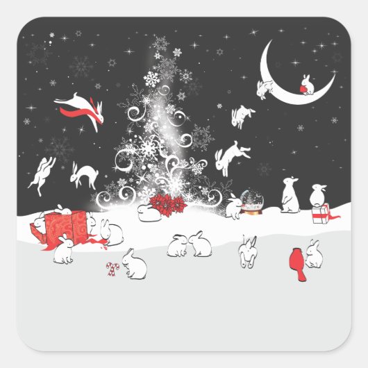 DANCING VIERKANTE STICKER (Voorkant)