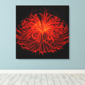 Dancing vuurwerk-rode muur kunst uitgerekt canvas (Insitu (Houten vloer))