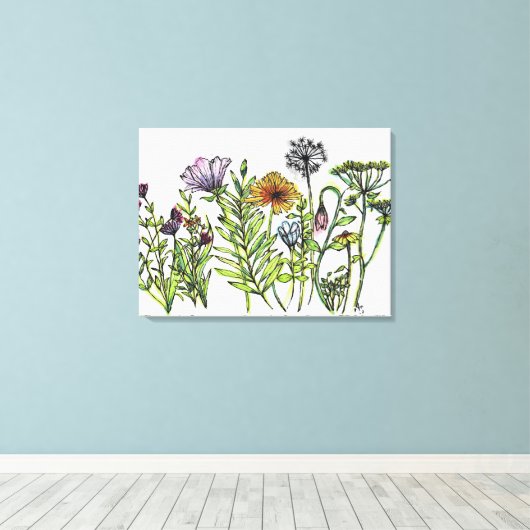 Dancing Wildflowers Canvas Afdruk (Insitu (Houten vloer))