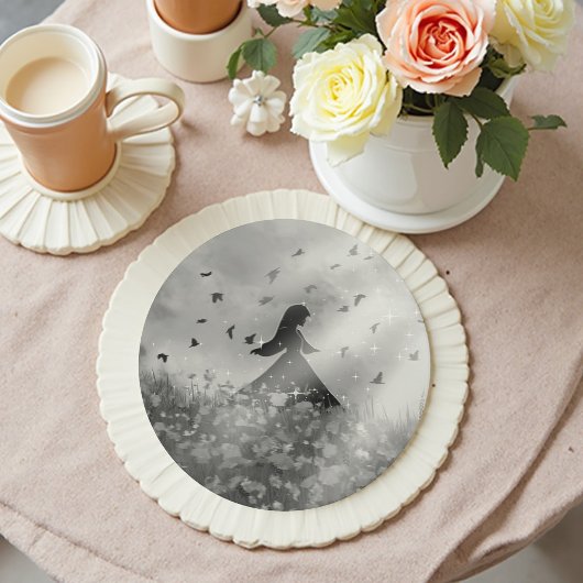 Dancing with birds ronde kartonnen onderzetter