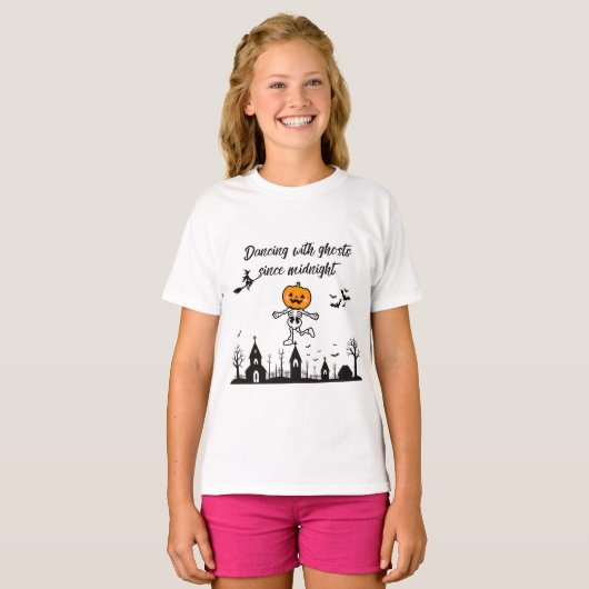 Dancing With Ghost Since Midnight | Funny t shirt (Voorkant volledig)