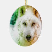 Dancing Wolf Keramisch Ornament (Rechts)
