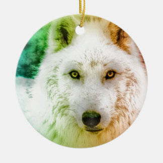 Dancing Wolf Keramisch Ornament