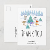 Dancing Woodland Animals Waterverf Dank u Briefkaart (Voorkant / Achterkant)